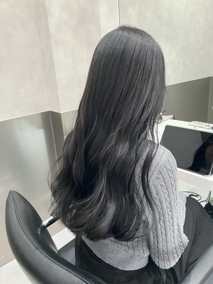 ロング カラー カット ヘアカラー トリートメント 💖ブリーチなし透明 感💖ASAHIのヘアスタイル