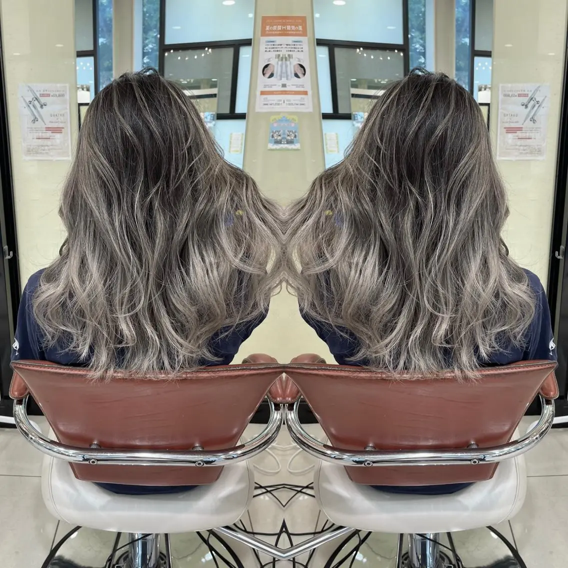 セミロング カット ヘアカラー トリートメント Y Uのヘアスタイル