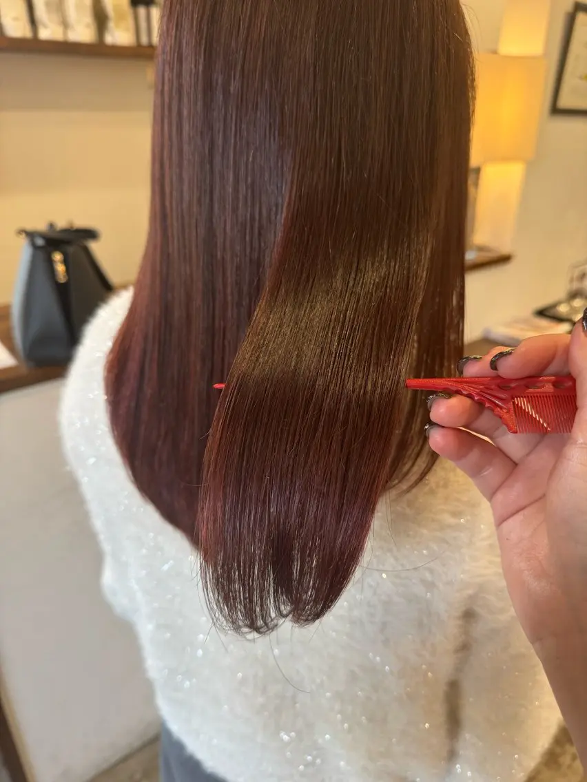 ロング カラー ブラウンカラー ピンクカラー ピンクブラウン EFFACE鴻巣 2号店  中山柚香のヘアスタイル