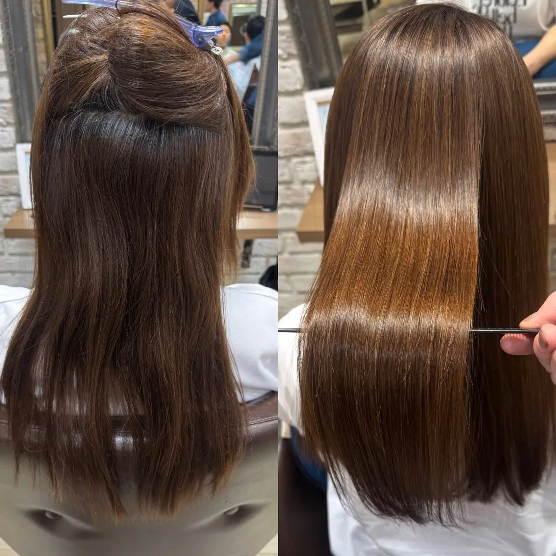 ロング カット 縮毛矯正 トリートメント 古川 流久のヘアスタイル