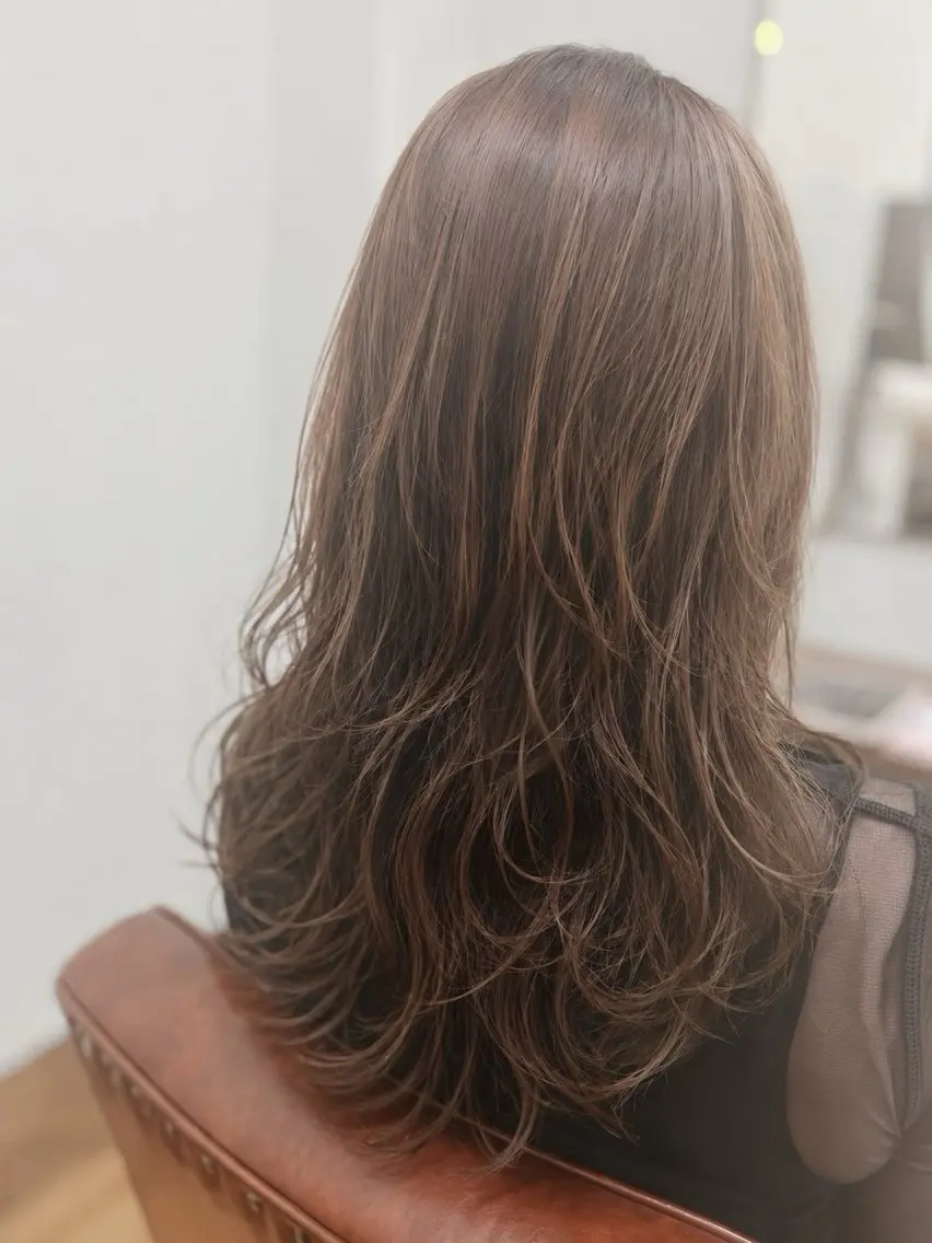 ロング パーマ 縮毛矯正 デジタルパーマ 小野 ふみこのヘアスタイル