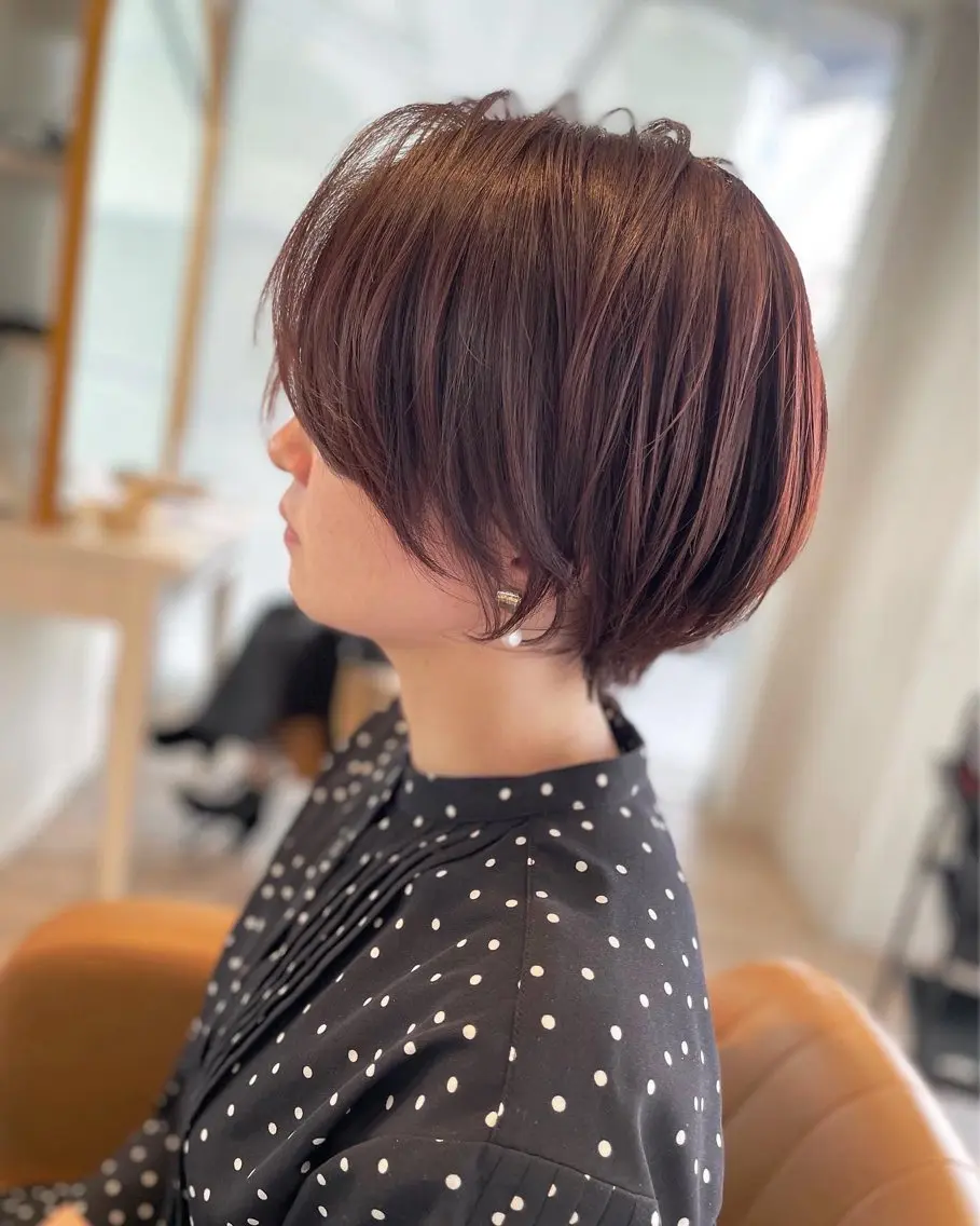 ショート カラー ブラウンカラー 透明感カラー 髪質改善 ショートヘア 小顔カット カット ヘアカラー トリートメント 河合秀明/ショート /ボブ/レイヤーのヘアスタイル
