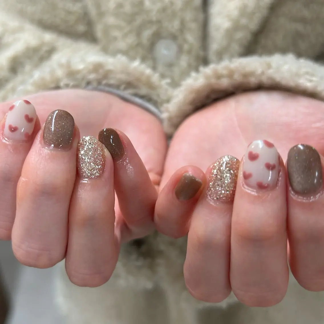 ネイル ハート 持ち込み バレンタイン プライベートサロン etelüのネイルデザイン