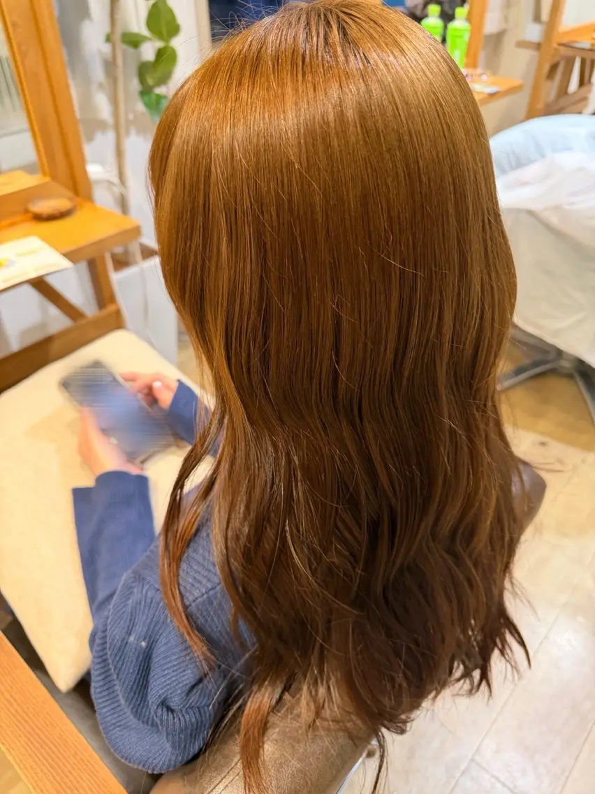ロング ヘアカラー トリートメント ヘッドスパ RENA｜透明感 カラー×癒しスパのヘアスタイル