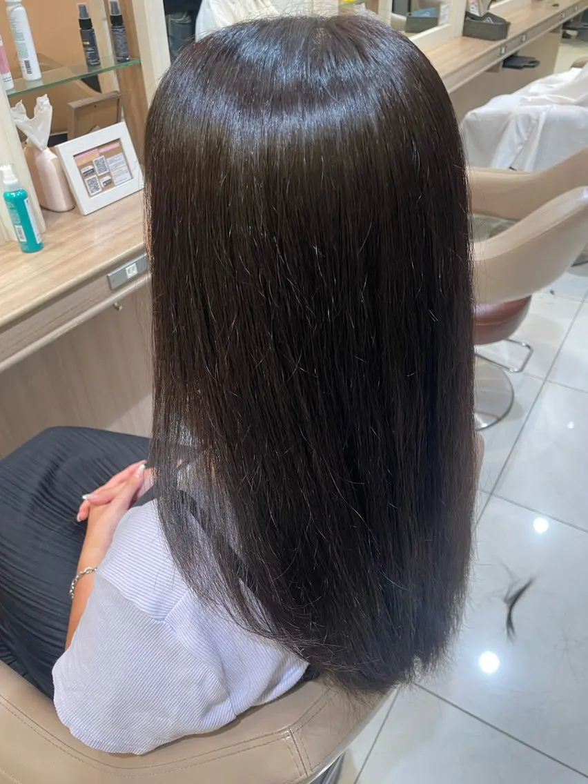 ロング カラー パーマ カット ヘアカラー 縮毛矯正 韓国ヘアメイク🎀/ 縮毛矯正✨山本媛香のヘアスタイル