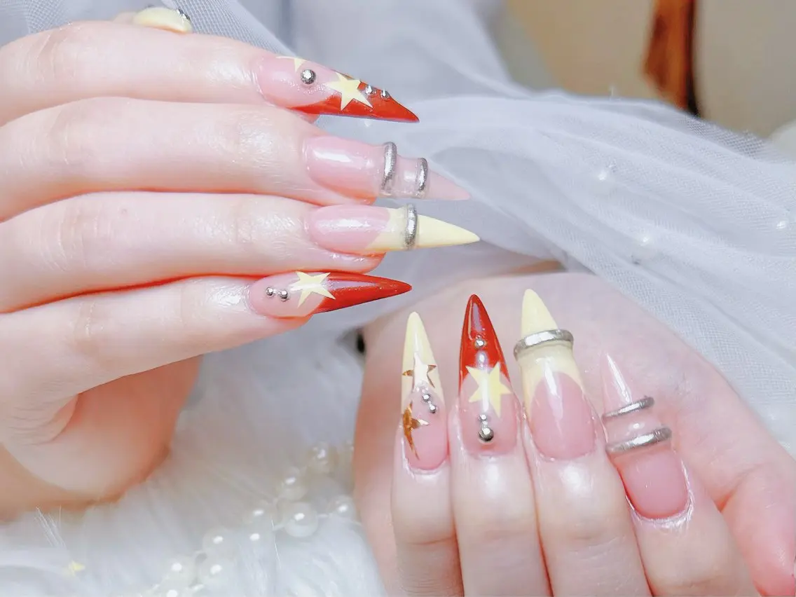 ネイル チークネイル 長さ出し フラッシュネイル フレンチネイル グラデーション ハンドネイル AN NAIL 高田馬場のネイルデザイン