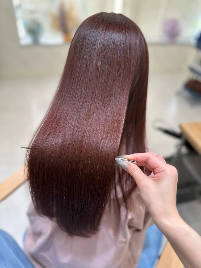 ロング カラー 髪質改善🩵縮毛矯正 代々木/木下のヘアスタイル