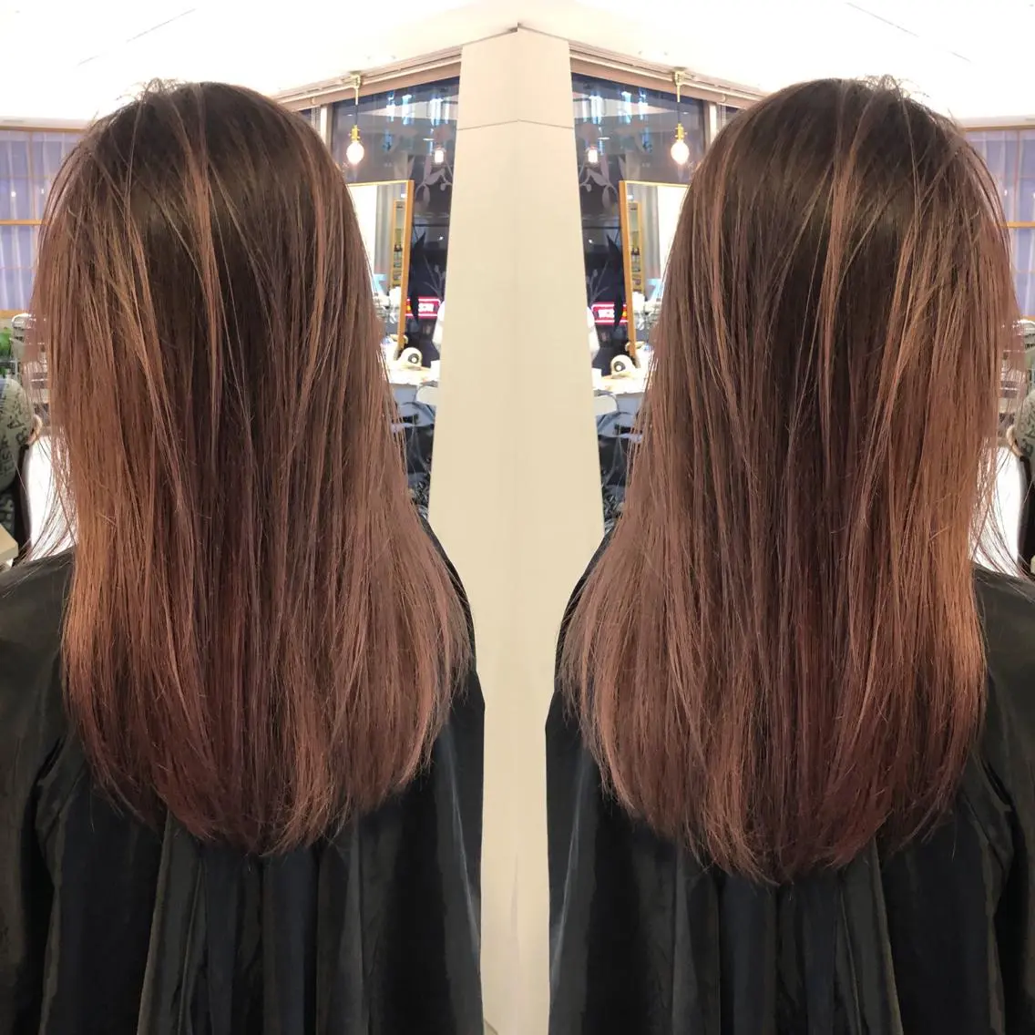 セミロング カラー ブリーチカラー🌈 石垣翔太のヘアスタイル