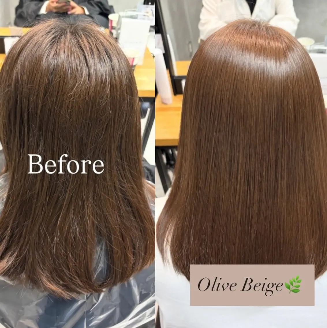 ミディアム カラー ベージュカラー 透明感カラー オリーブベージュ 似合わせカット ヘアカラー トリートメント 艶カラー✨️髪質改善 🪽縮毛矯正mamiのヘアスタイル