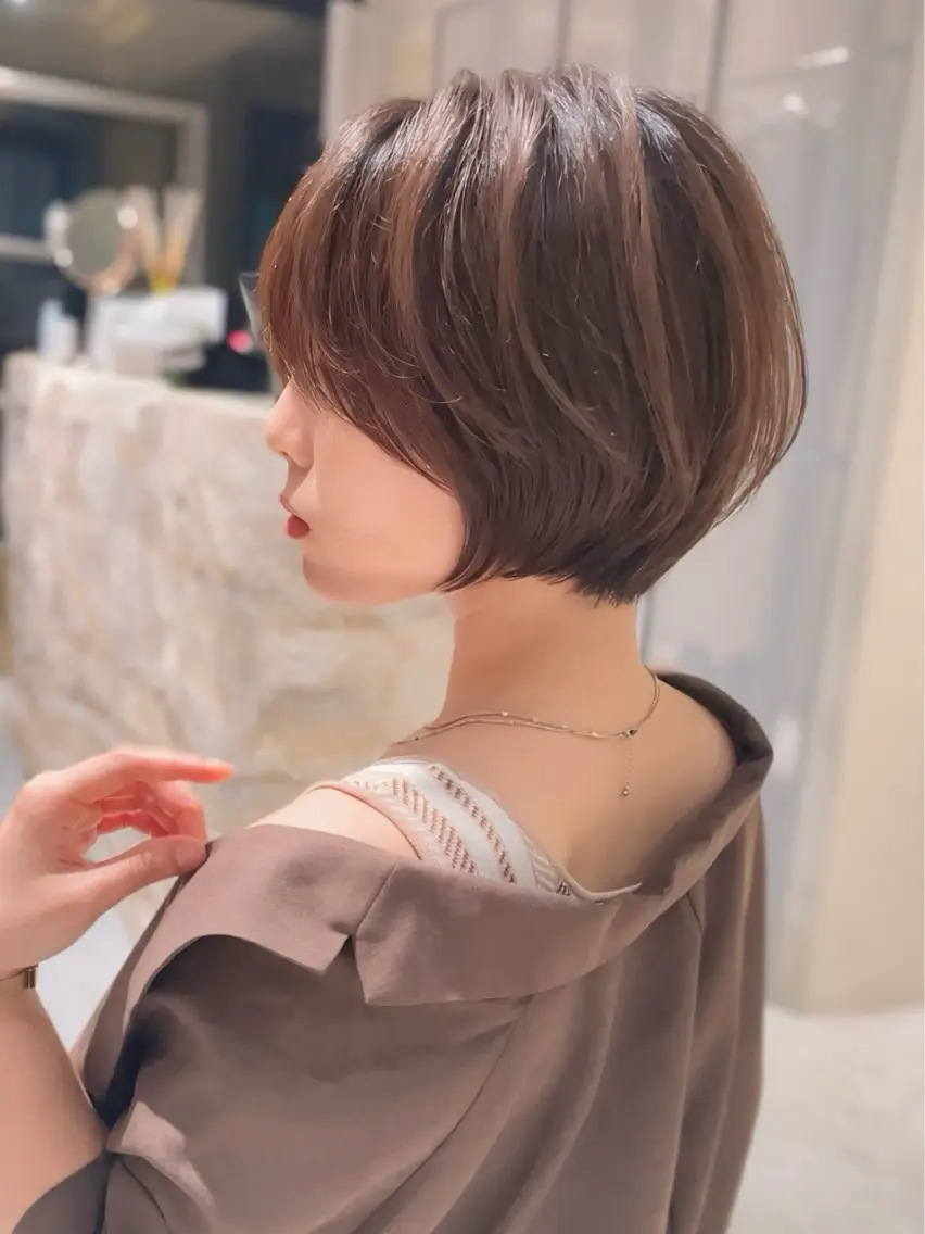 ショート カラー カット ヘアカラー トリートメント ✨大川 錬✨ -7歳若返りショートのヘアスタイル