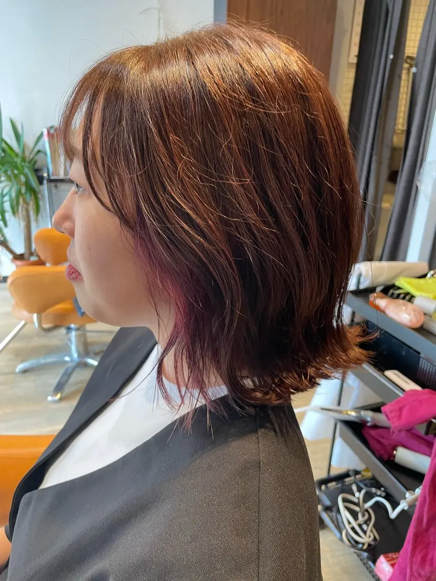 ミディアム カラー ヘアカラー 髪質改善/ブリーチ 田代 龍我のヘアスタイル