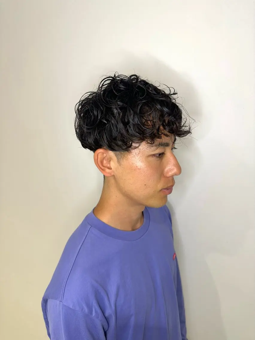 ミディアム パーマ メンズ スペインカール 🔥メンズ特化 /パーマ&カット🌀のヘアスタイル