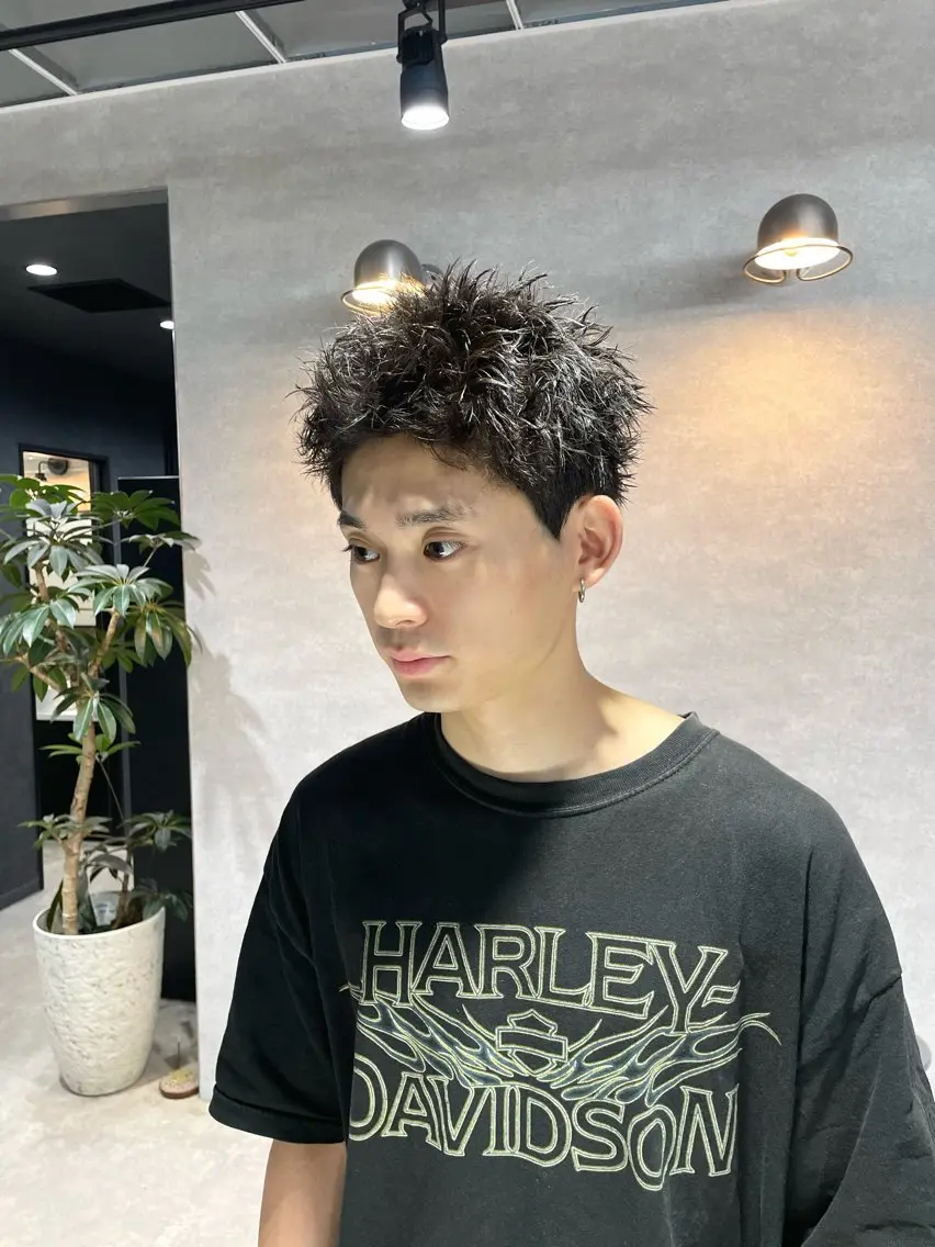 ショート パーマ メンズ メンズパーマ スパイキーショート ショートヘア トレンド🔥メンズ 特化⚡️網野裕希のヘアスタイル