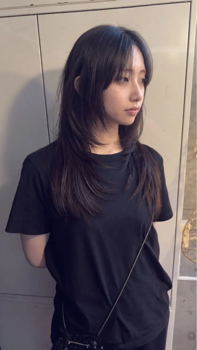 ロング カラー ヘアカラー 似合わせ痩せるカット 透明感カラー/たけるのヘアスタイル