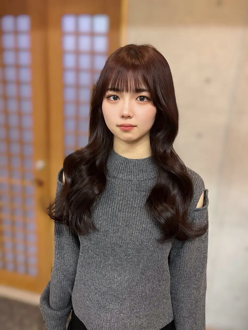 ロング カラー ブリーチ ブラウンカラー ブリーチなしカラー ピンクカラー ピンクブラウン 韓国ヘア🇰🇷 RYOTAのヘアスタイル