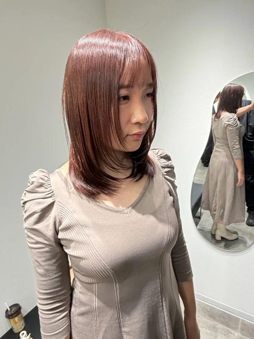 セミロング カラー カット ヘアカラー 池田 勇児のヘアスタイル