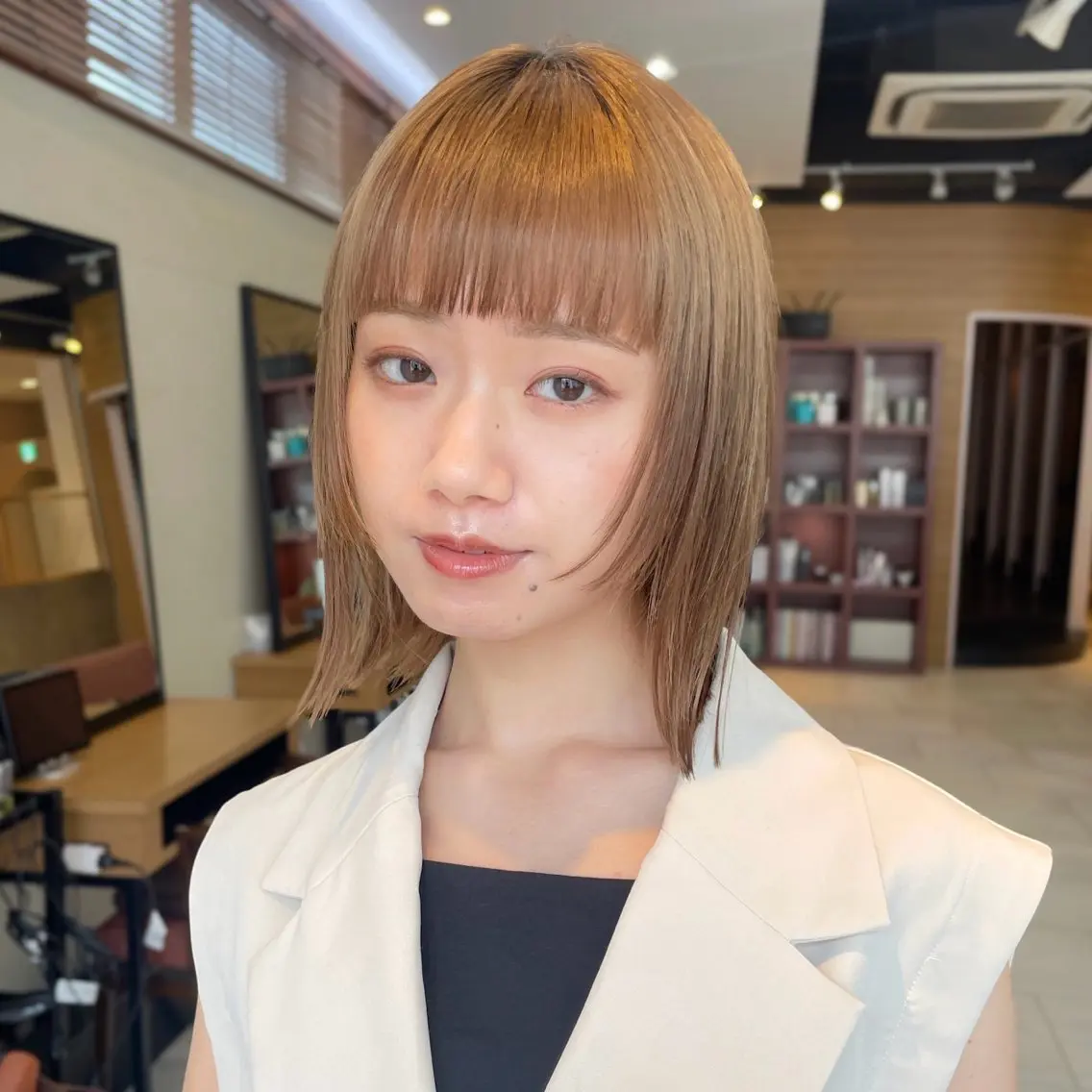 ショート カラー ボブレイヤー ボブ レイヤーカット カット ヘアカラー トリートメント 顔まわり🥨レイヤー /透明感/水口舞奈のヘアスタイル