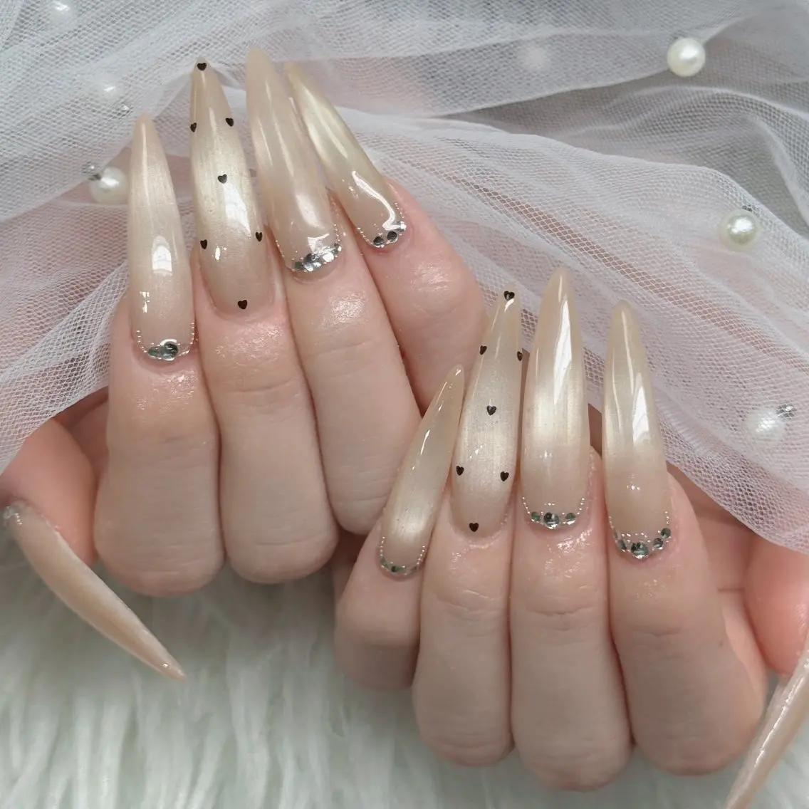 ネイル フットネイル フレンチネイル グラデーション 韓国ネイル ロングネイル ハンドネイル Hani Nail Salonのネイルデザイン