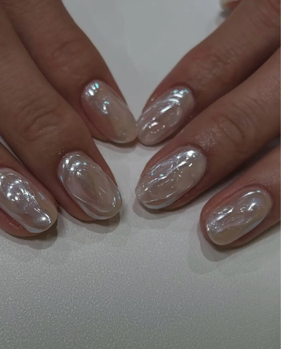 ネイル オーロラネイル ぷっくりネイル ハンドネイル yurina nailのネイルデザイン