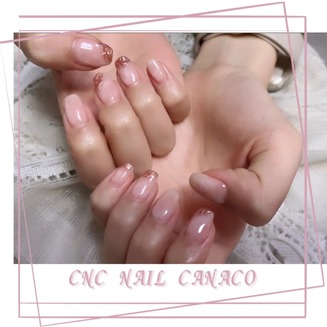 ネイル アートネイル 持ち込み オフィスネイル ピンク ハンドネイル ハンドケア ベテランネイル cnc nailのネイルデザイン