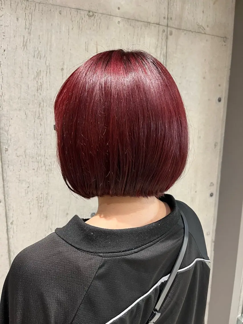 ミディアム カラー ヘアアレンジ カット ヘアカラー トリートメント ボブ×艶カラー 特化・リクト💥のヘアスタイル
