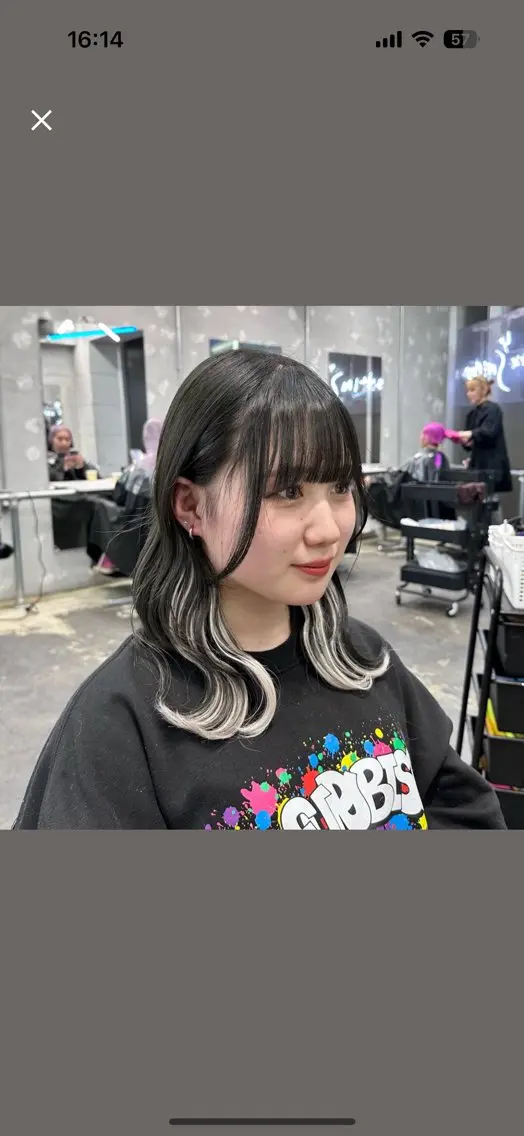 セミロング カラー イヤリングカラー エクステ ヘアカラー エクステ ヘアセット 🎀モテ暖色× エクステ🎀あかりのヘアスタイル