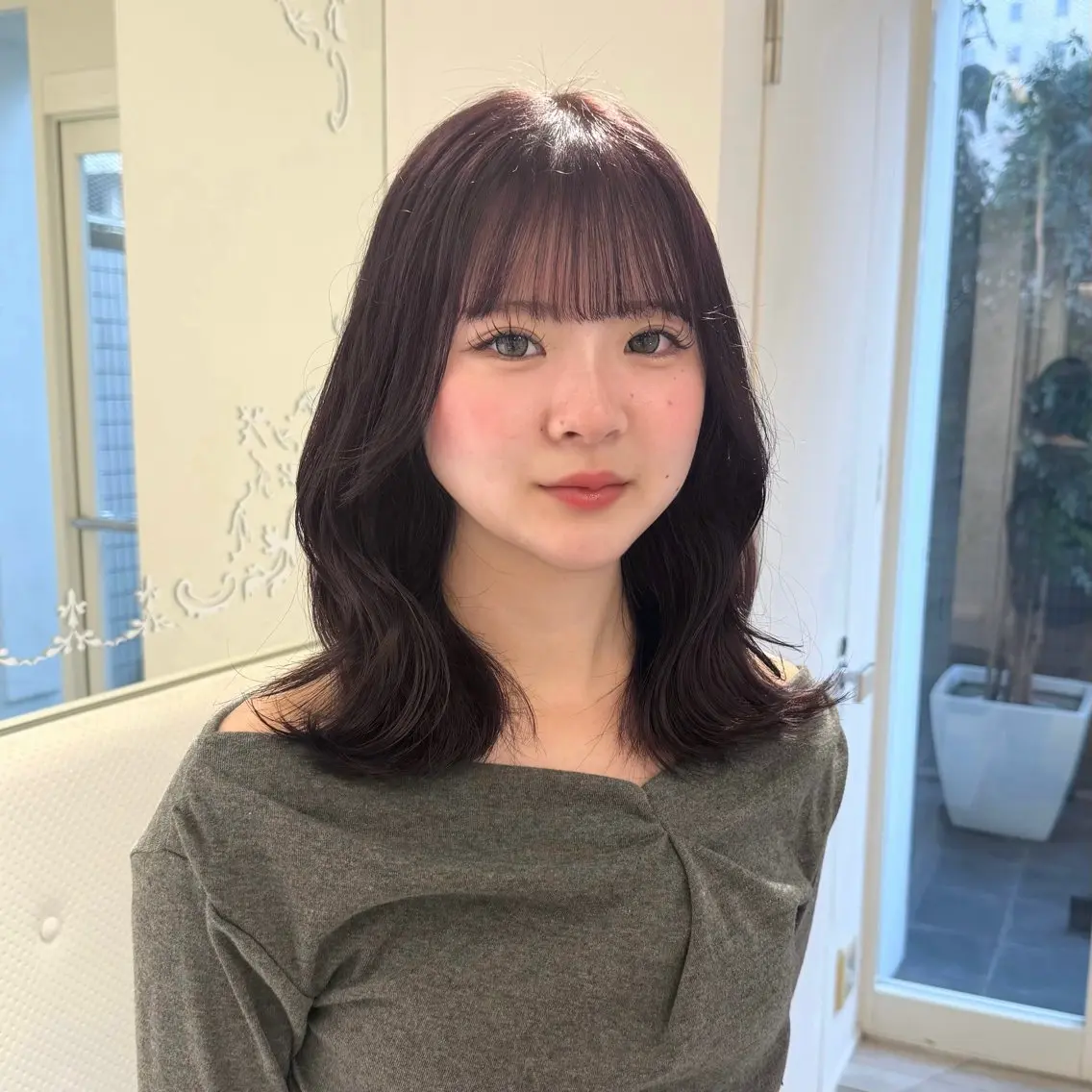 ミディアム カラー 透明感カラー ラベンダーカラー くびれヘア カット ヘアカラー ParveMix 🩶🫧入江 香名のヘアスタイル
