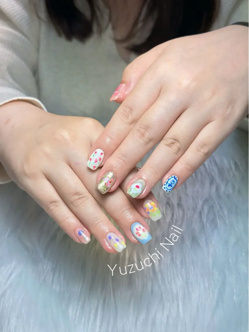 ネイル フットネイル 夏ネイル ワンホンネイル Yuzuchi Nailのネイルデザイン