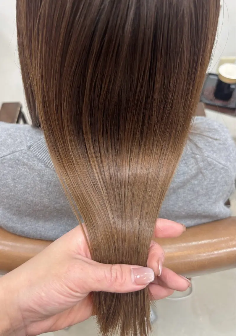 ミディアム カラー ベージュカラー 髪質改善 カット ヘアカラー 頭皮×髪質改善 透明感カラー💎中村のヘアスタイル
