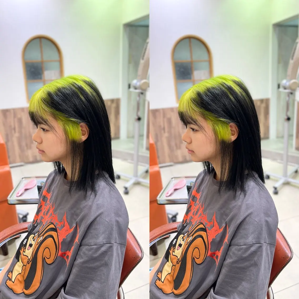 セミロング ヘアカラー Y Uのヘアスタイル