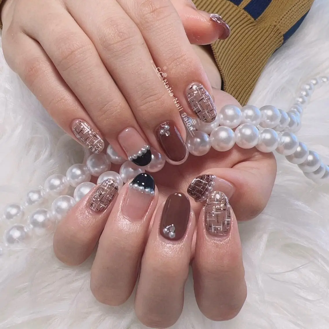 ネイル ハンドネイル 💎CC・NaNa 韓国風ネイル🌙Cのネイルデザイン