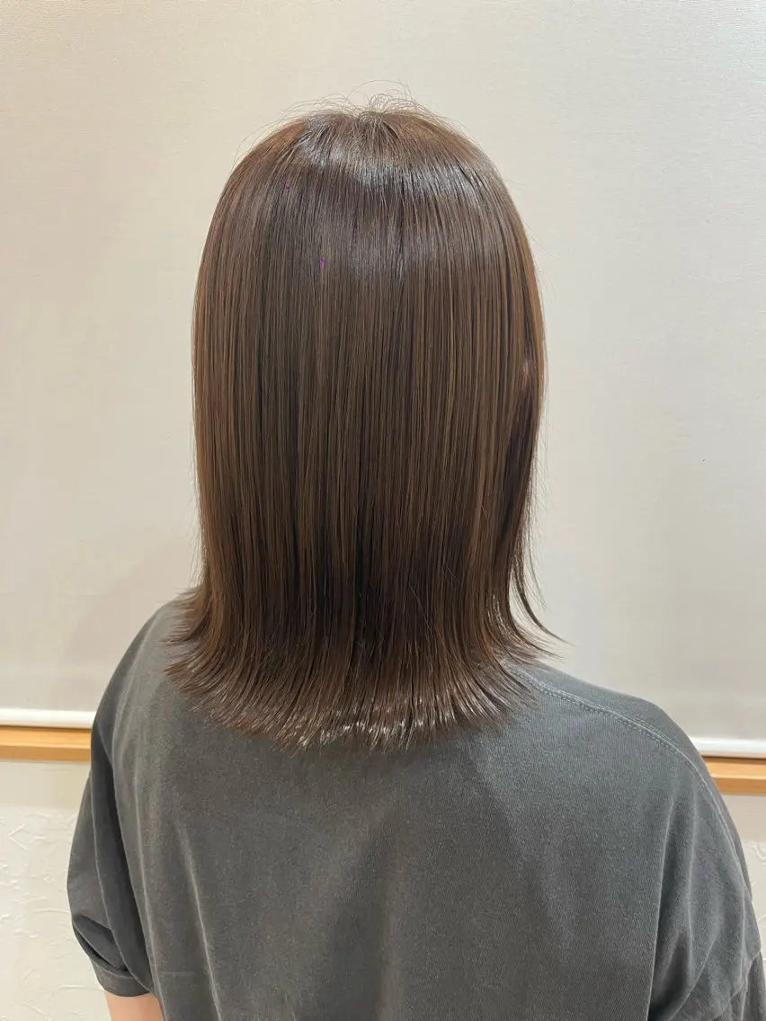 ミディアム カラー ベージュカラー ヘアカラー 千葉 美咲のヘアスタイル