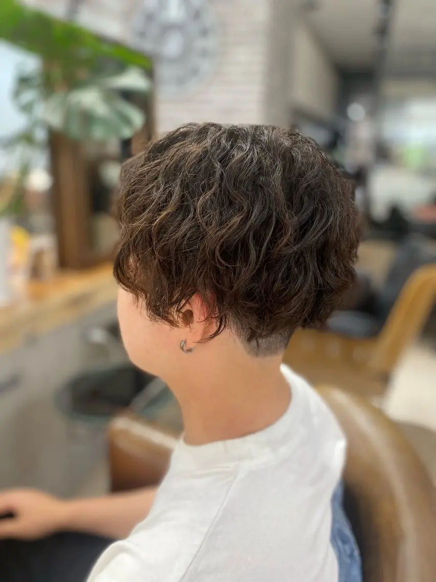 ミディアム パーマ メンズ カット パーマ メンズ特化美容師/ スチャスティニーのヘアスタイル