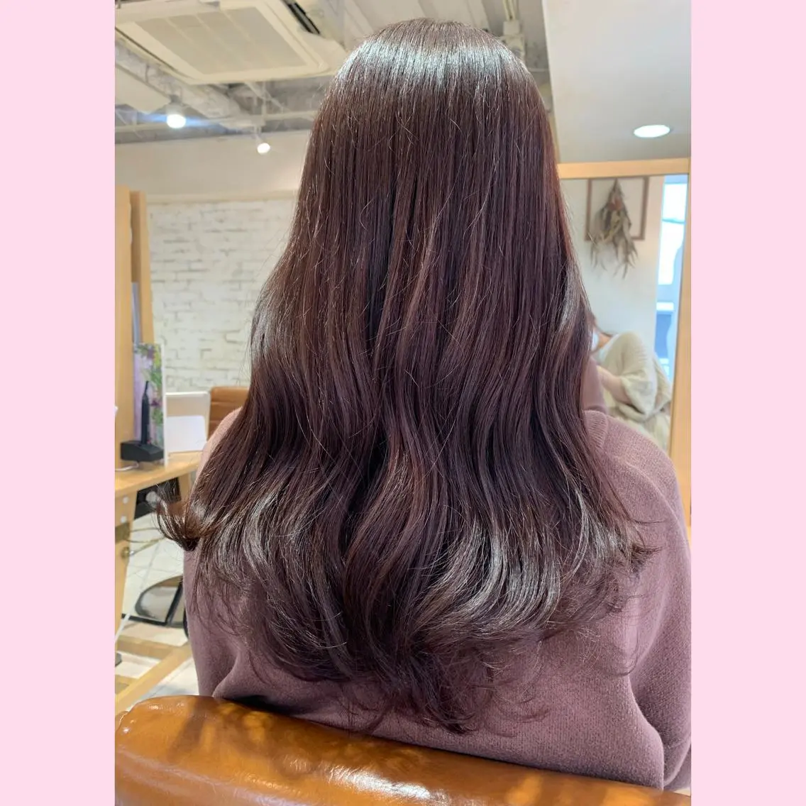 ロング カラー ブリーチ ブラウンカラー イルミナカラー ブリーチなしカラー ピンクカラー 浅沼 久瑠美のヘアスタイル