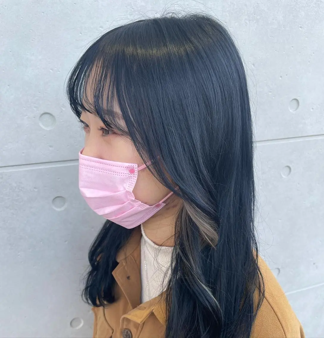 ミディアム カラー パーマ ヘアアレンジ メンズ キッズ マツエク・マツパ メンズ韓国風 ベージュカラー 黒髪 ブルーカラー ブルーブラック sara 荒井店のヘアスタイル