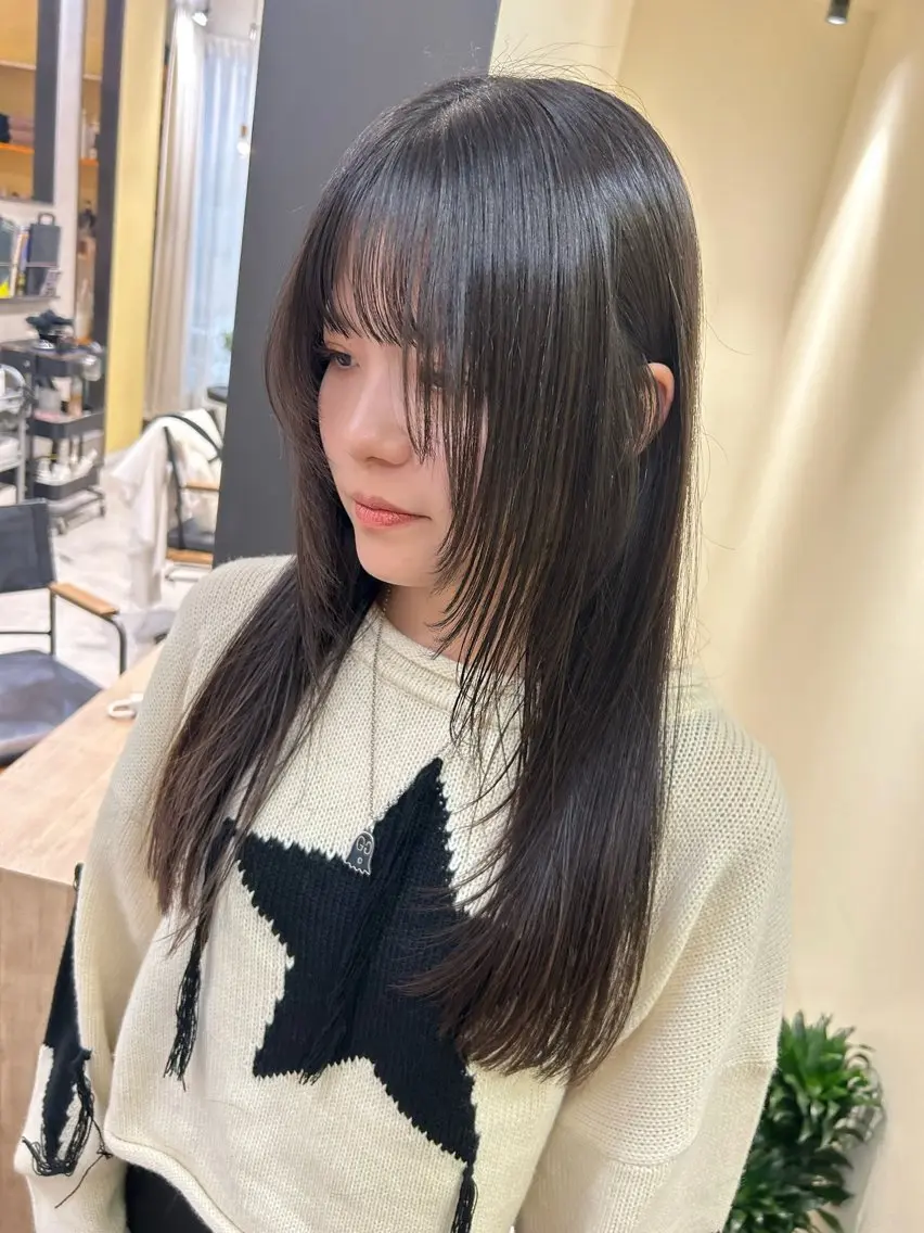 ロング レイヤーカット カット トリートメント hubhair レイヤー/透明感のヘアスタイル