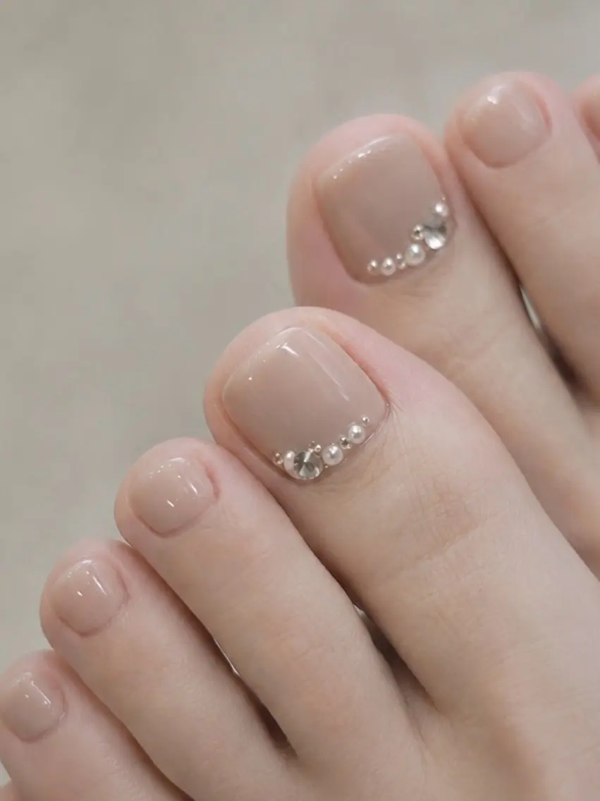 ネイル フットネイル sparkling mint_聖のネイルデザイン