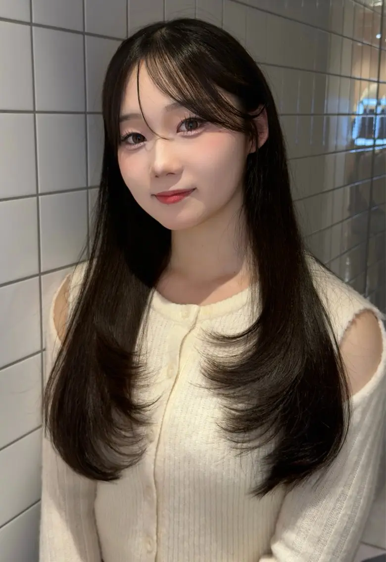 ロング カラー カット ヘアカラー トリートメント 韓国風レイヤー特化 美容師/リョウヤのヘアスタイル