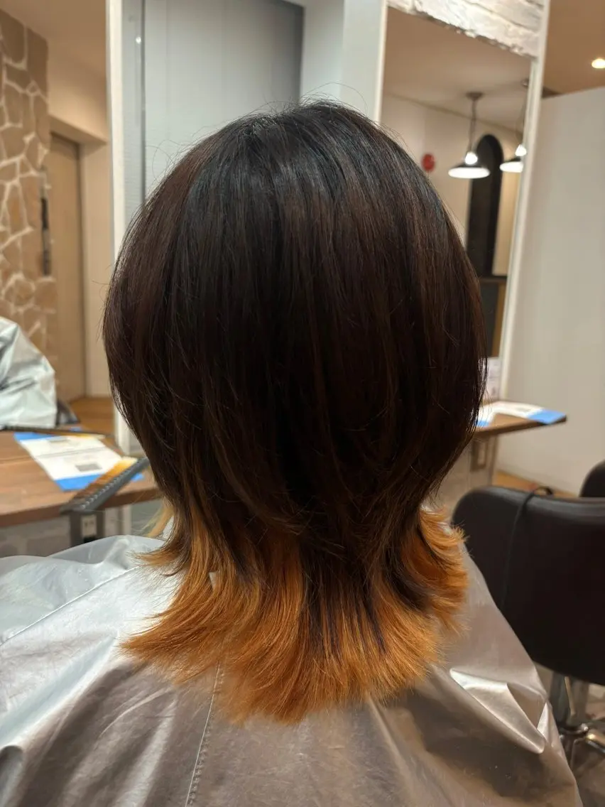 ミディアム カラー インナーカラー オレンジ CHIE🪐 《チエ》のヘアスタイル
