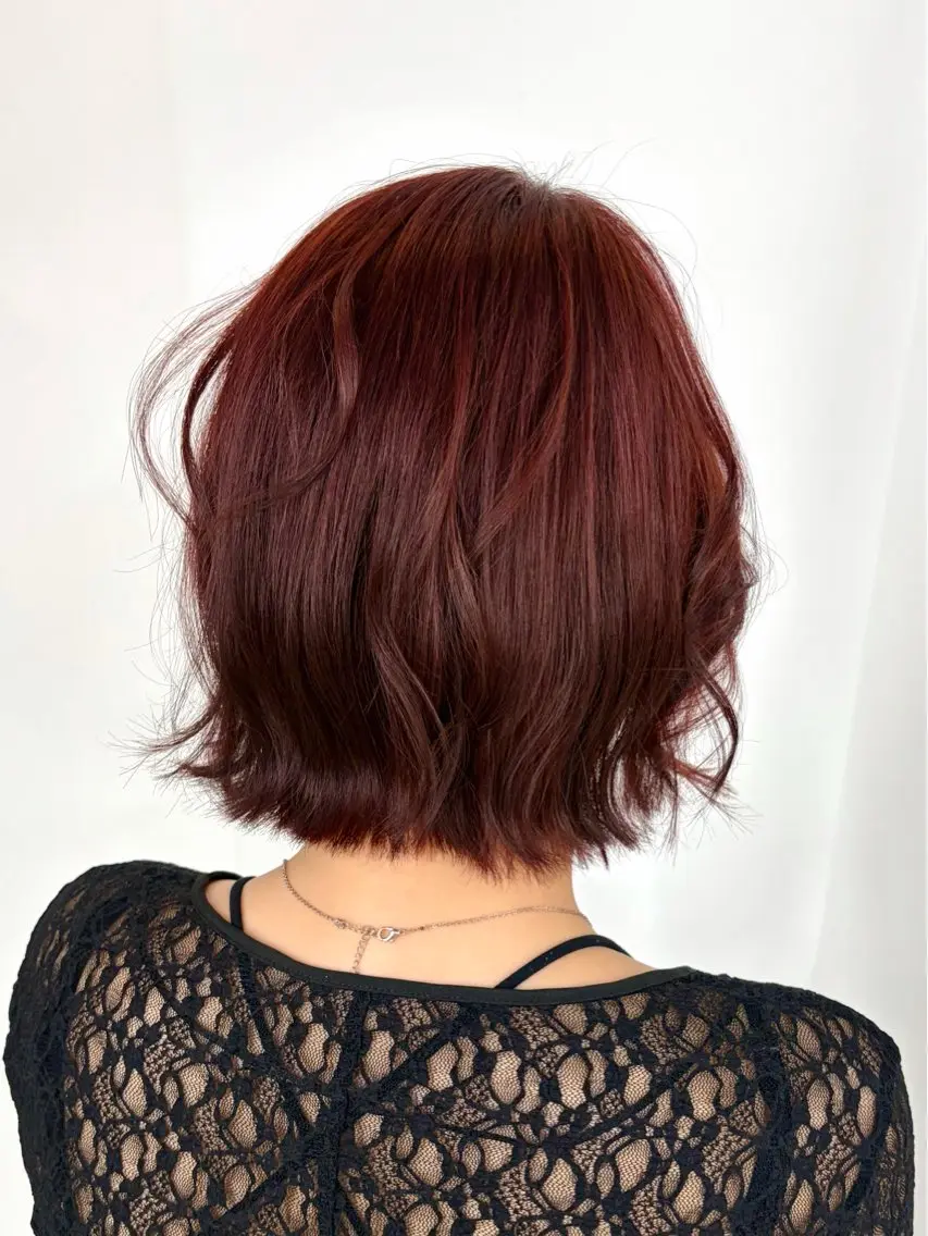 ミディアム カラー レッドカラー ヘアカラー 【PELE梅田】 Kotone🎀のヘアスタイル