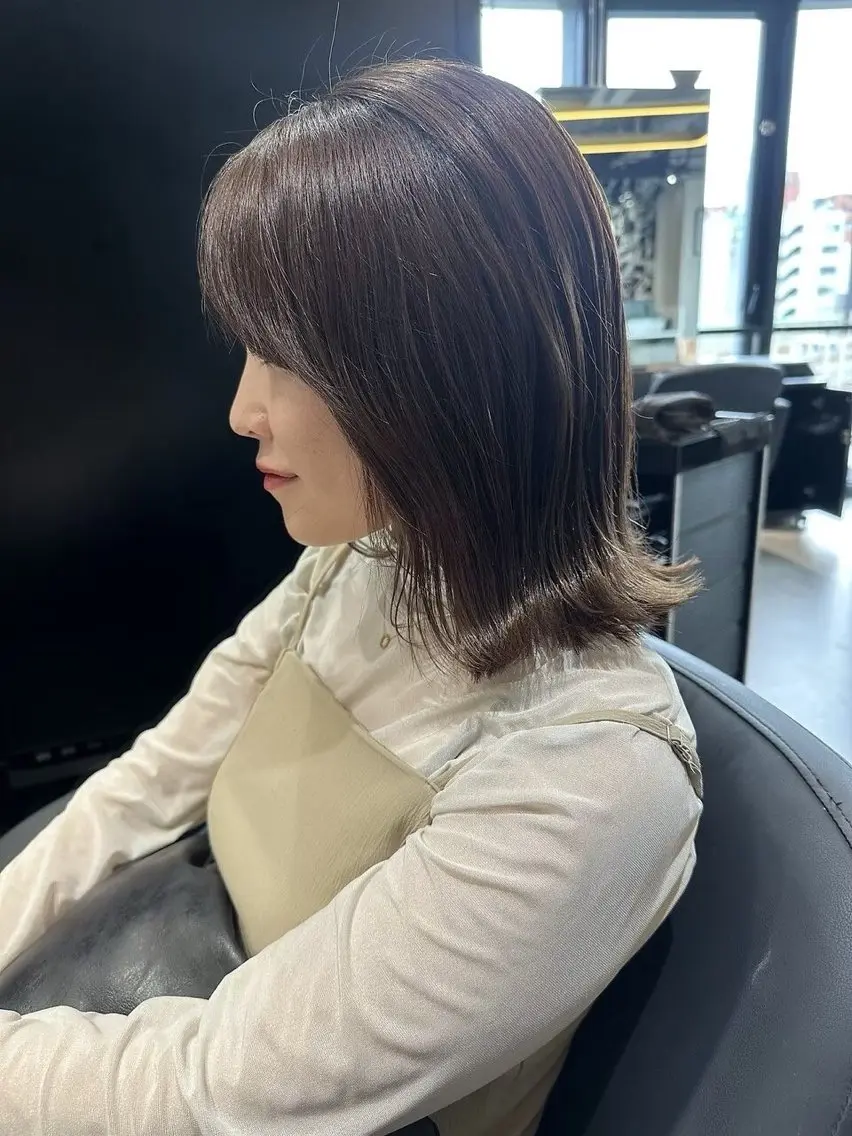 ミディアム カラー ヘアカラー The Ect 江坂Kurumiのヘアスタイル