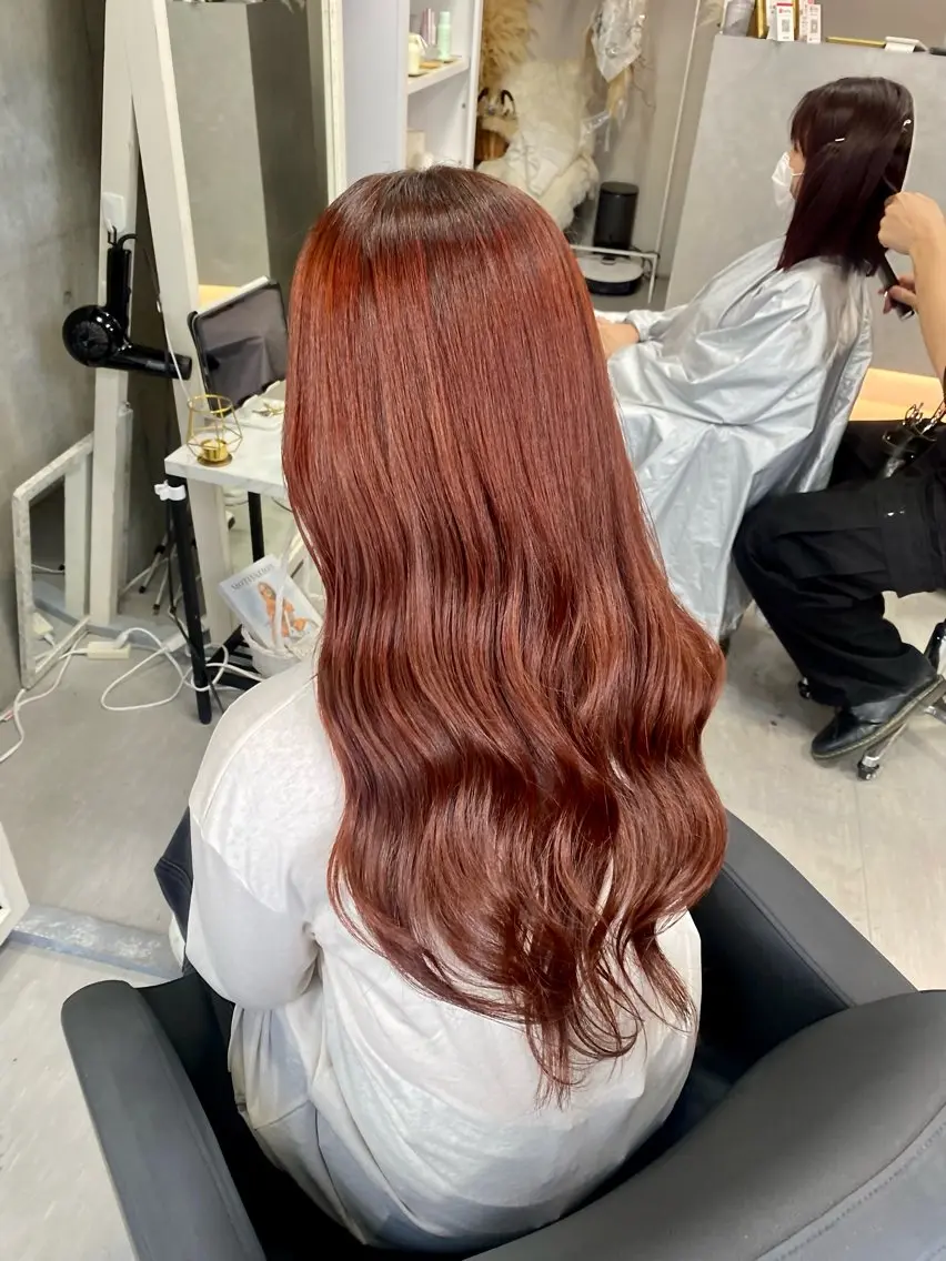 カラー ブリーチ ブリーチなしカラー オレンジ ‎XELM高崎‎‎‎ ‎‎🤍Kyoka‎のヘアスタイル