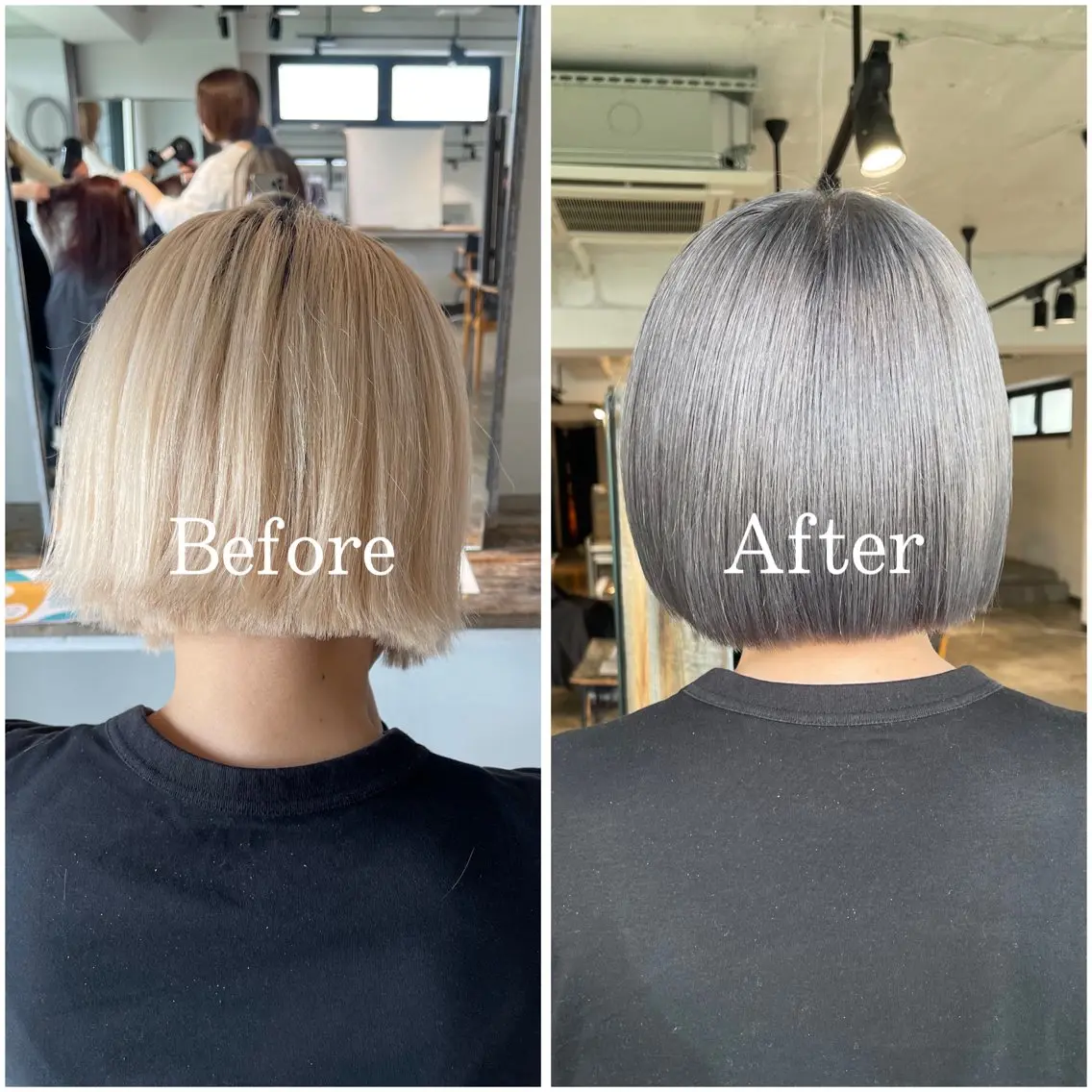 ショート カラー ブリーチ デザインカラー ハイトーンカラー ムラ修正/ ハイトーン💖Riaのヘアスタイル