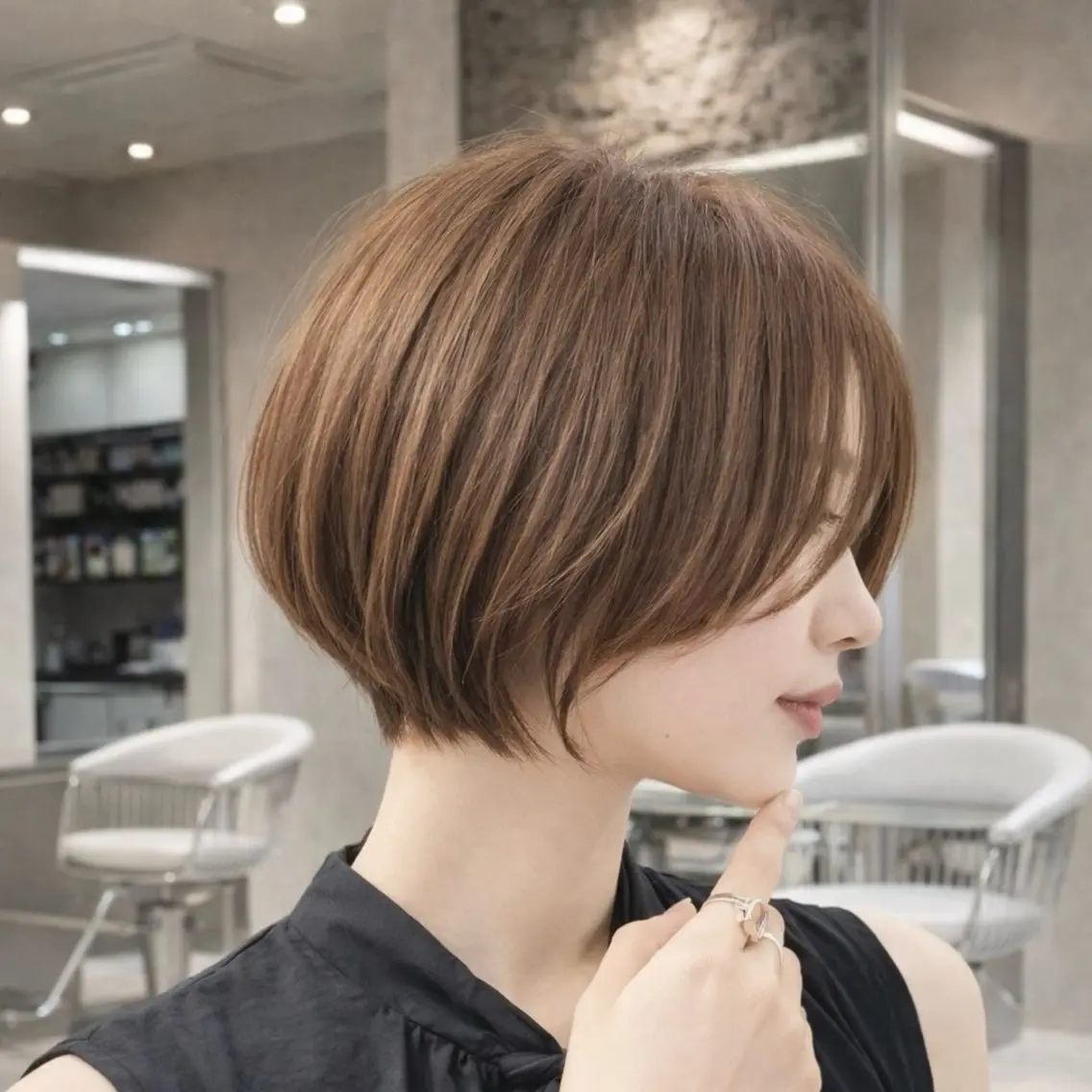 ショート カット ヘアカラー トリートメント 《髪質改善✖️レイヤ ー🩶》ナオヤのヘアスタイル
