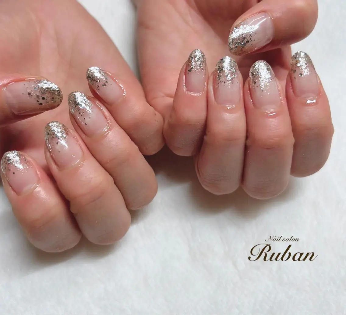 ネイル グラデーション ラメ(グリッター) ラメグラデーション Nail salon Rubanのネイルデザイン