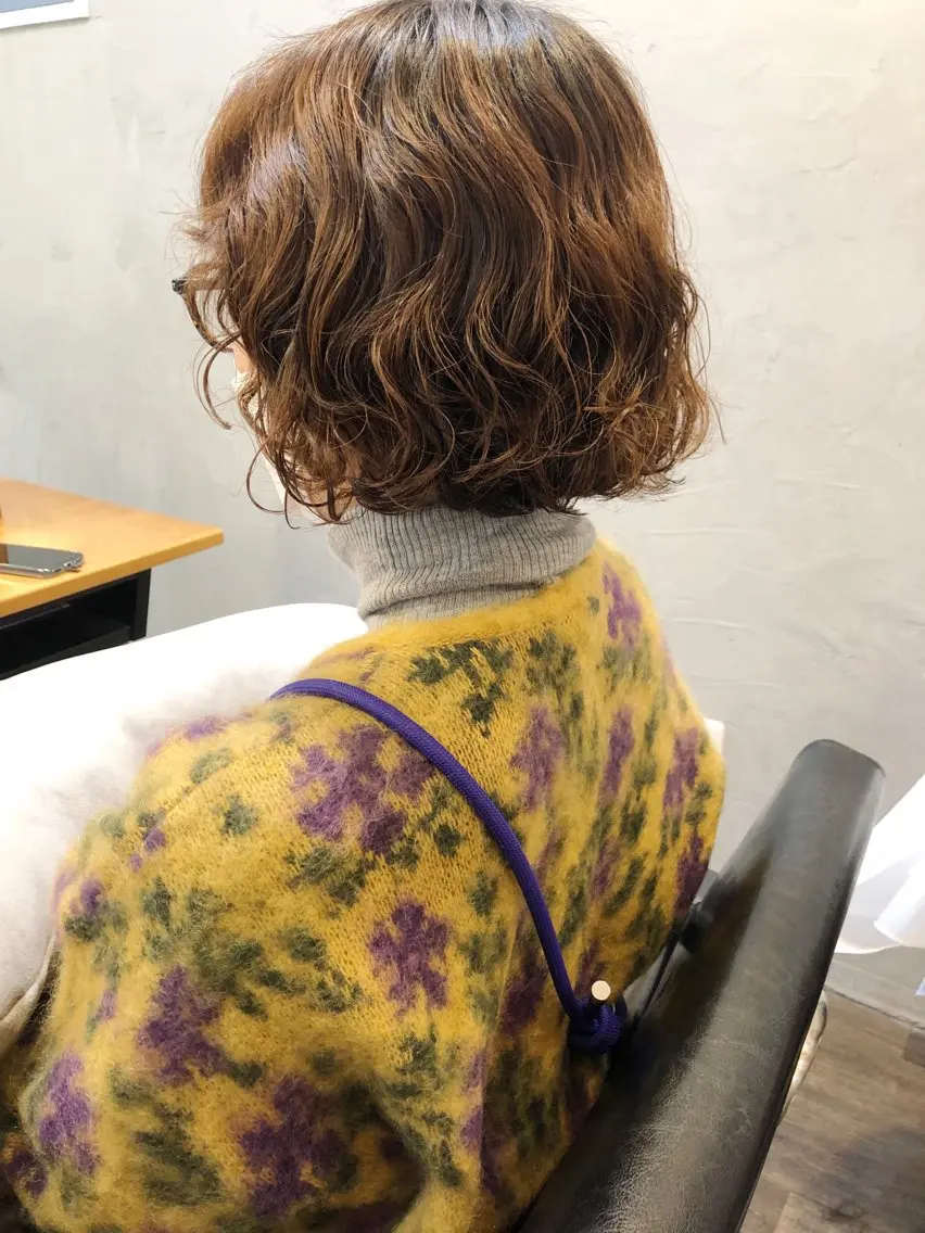 ショート パーマ 長井 美佳のヘアスタイル