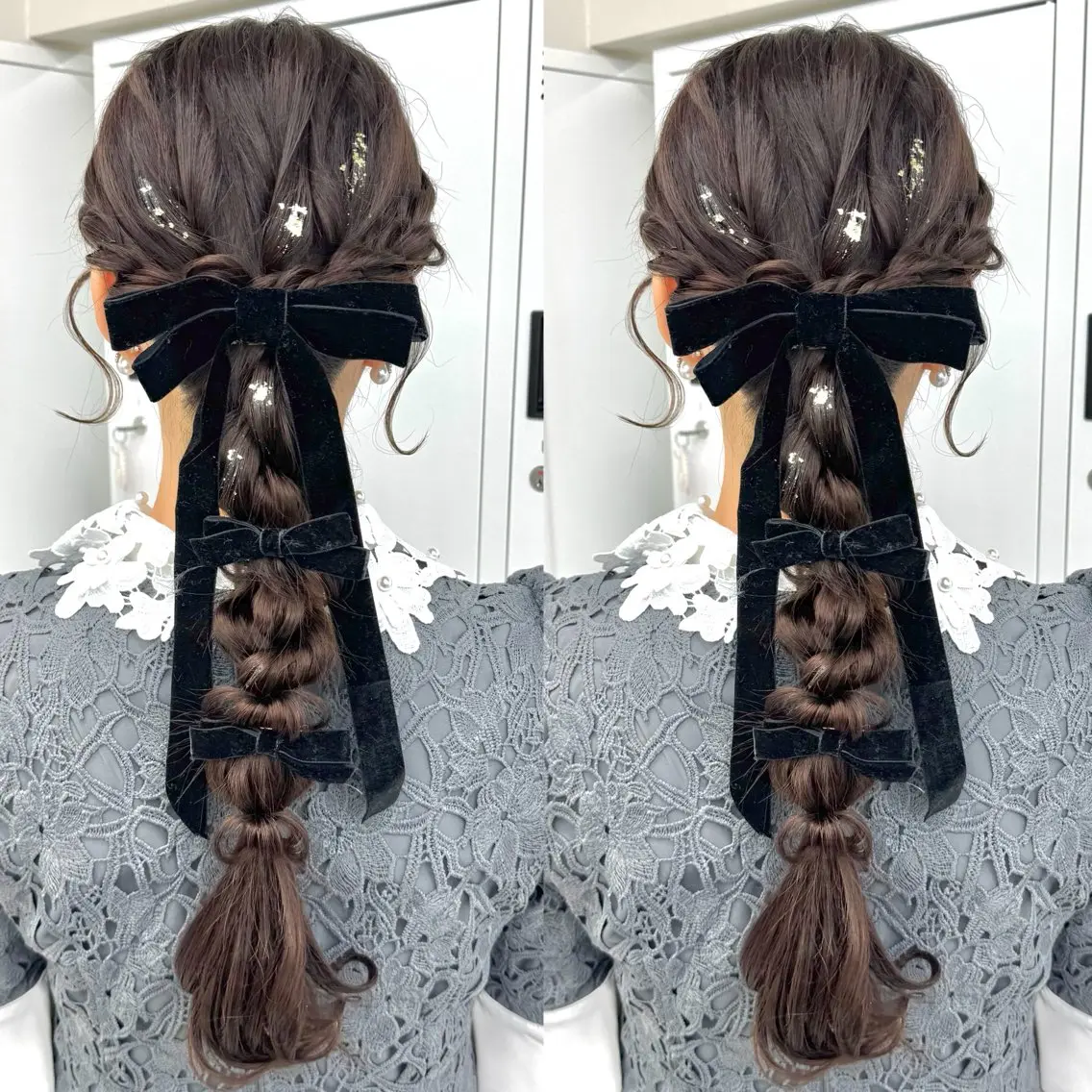 ロング ヘアアレンジ ヘアセット ヘアメ🎀ハイトーン 🩵エクステ🪄しほのヘアスタイル