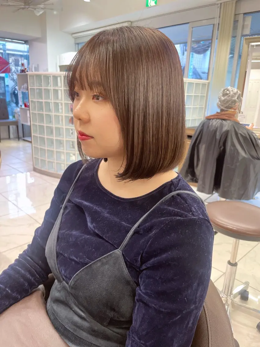 ミディアム カラー パーマ 店長福島成美/髪質 改善縮毛矯正/カラーのヘアスタイル