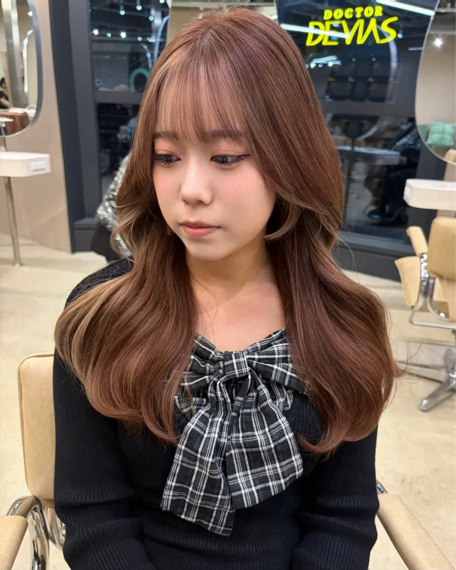ロング カット ヘアカラー 💛ブリーチカラー /ブリーチ縮毛💛のヘアスタイル