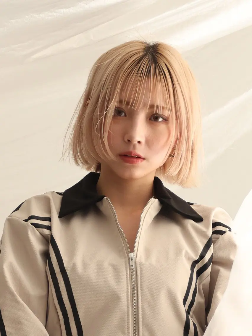 カラー ブロンド ボブ 橋本 and Kおもろまちのヘアスタイル